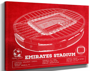 14" x 11" / Stretched Canvas Wrap Cutler West Arsenal Football Club - Emirates Stadium Soccer Print
