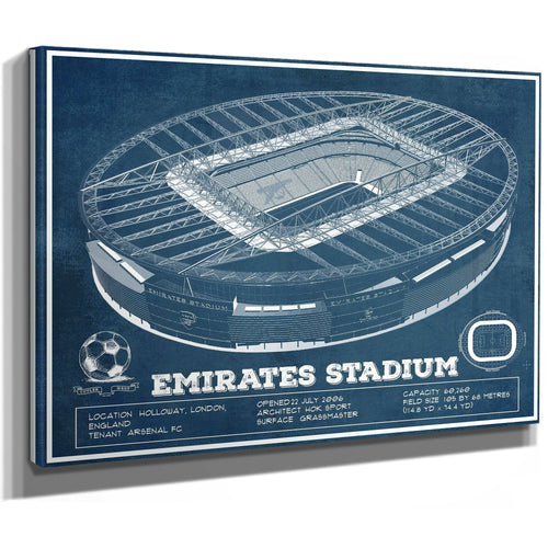 Arsenal Football Club Emirates Stadium Print as a stretched canvas wrap with gallery wrapped edges