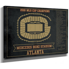 Atlanta United FC - Mercedes-Benz Stadium Print as a stretched canvas wrap with gallery wrapped edges