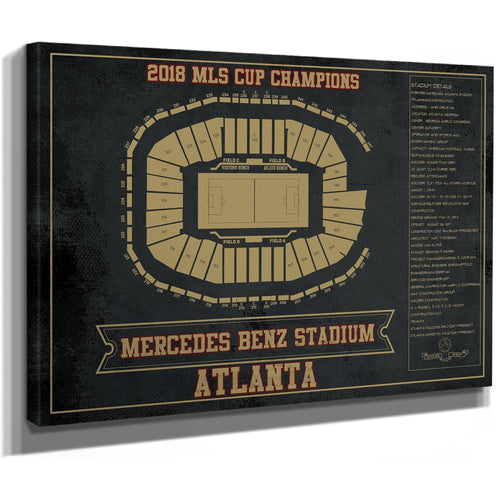 Atlanta United FC - Mercedes-Benz Stadium Print as a stretched canvas wrap with gallery wrapped edges
