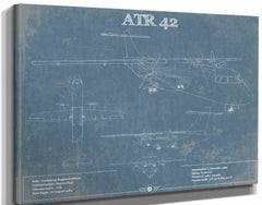 14" x 11" / Stretched Canvas Wrap Cutler West ATR 42 Vintage Aviation Blueprint with Optional Custom Pilot aviation-2