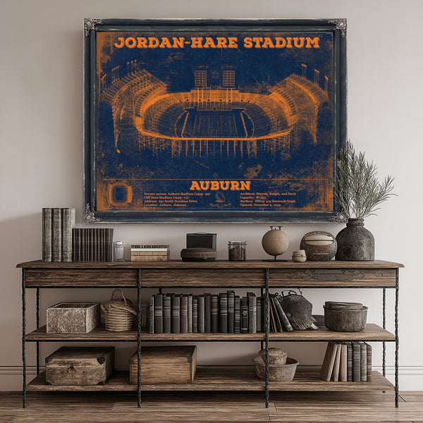 Auburn Tigers Jordan Hare Stadium Print canvas print size guide 24x18 36x24 48x36 inches