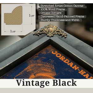 Vintage Black frame corner detail, 1.5 inch ornate wood moulding, Auburn Tigers Jordan Hare Stadium Print