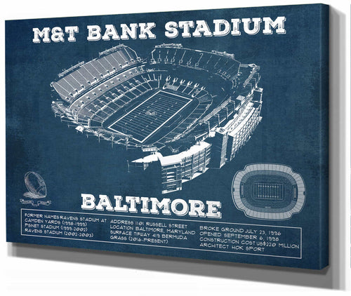 14" x 11" / Stretched Canvas Wrap Cutler West Baltimore Ravens - M&T Bank Stadium - Vintage Football Print