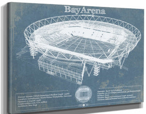 14" x 11" / Stretched Canvas Wrap Cutler West BayArena Bayer Football Soccer Stadium Print