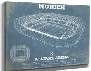 14" x 11" / Stretched Canvas Wrap Cutler West Bayern Munich FC Vintage Allianz Arena Soccer Print