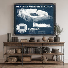 Ben Hill Griffin Stadium Art - University of Florida Print canvas print size guide 24x18 36x24 48x36 inches