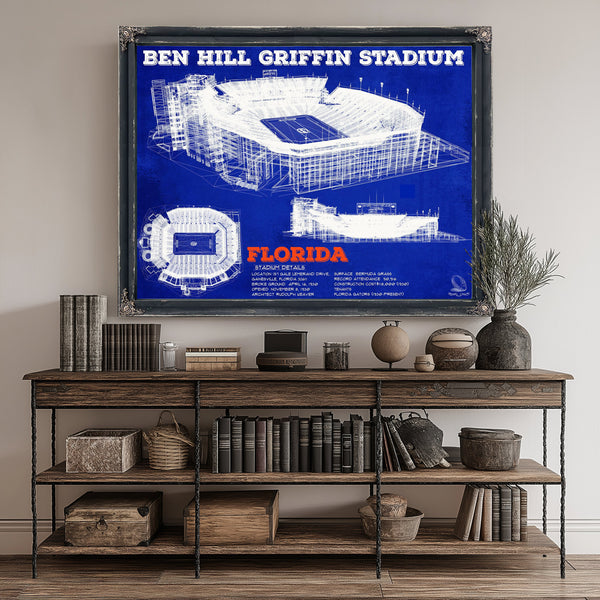 Ben Hill Griffin Stadium - University of Florida Print canvas print size guide 24x18 36x24 48x36 inches