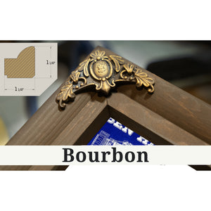 Bourbon frame corner detail, 1.5 inch ornate wood moulding, Ben Hill Griffin Stadium - University of Florida Print
