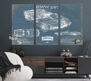 Cutler West BMW 507 Vintage Blueprint Auto Print