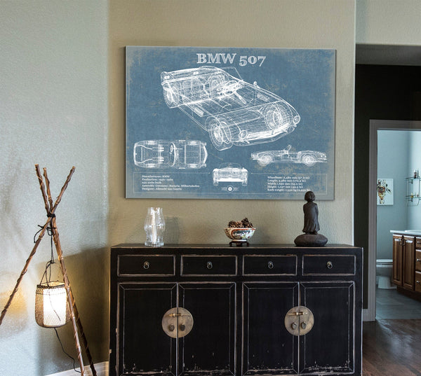 Cutler West BMW 507 Vintage Blueprint Auto Print