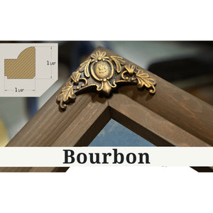 Bourbon frame corner detail, 1.5 inch ornate wood moulding, Boeing 737 Blueprint Aviation Print
