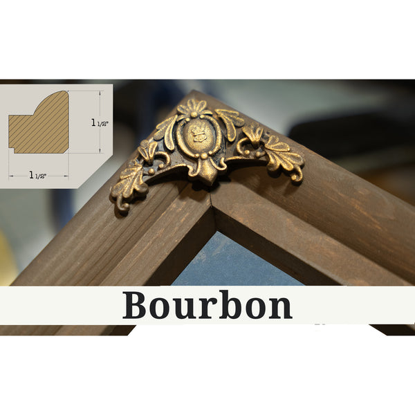 Bourbon frame corner detail, 1.5 inch ornate wood moulding, Boeing 767 Blueprint Aviation Print