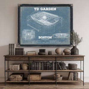 Boston Bruins - TD Garden Hockey Blueprint NHL Print canvas print size guide 24x18 36x24 48x36 inches