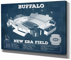 14" x 11" / Stretched Canvas Wrap Cutler West Buffalo Bills - New Era Field - Vintage Football Print