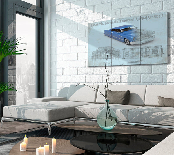 Cutler West Buick Roadmaster 49-53 Sports Car Blueprint Patent Original Art