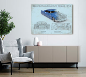 Cutler West Buick Roadmaster 49-53 Sports Car Blueprint Patent Original Art