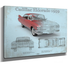1959 Cadillac Eldorado Hardtop Print as a stretched canvas wrap with gallery wrapped edges