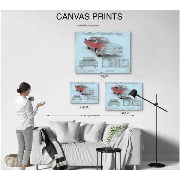 1959 Cadillac Eldorado Hardtop Print displayed on a wall