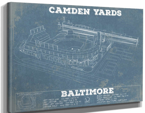 14" x 11" / Stretched Canvas Wrap Cutler West Camden Yards Art Baltimore Orioles Baseball Print