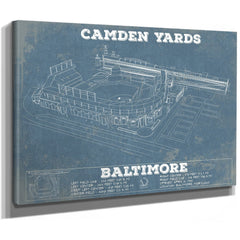 Camden Yards Art Baltimore Orioles Stadium Print as a stretched canvas wrap with gallery wrapped edges