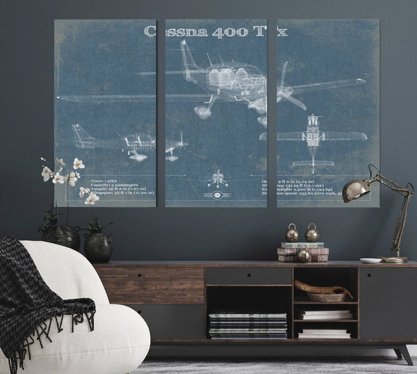 Cutler West Cessna 400 TTX Original Blueprint Art