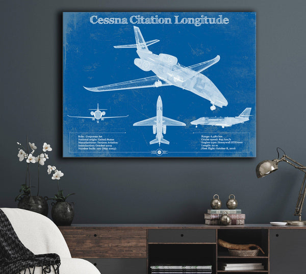 Cutler West Cessna Citation Longitude Original Blueprint Art