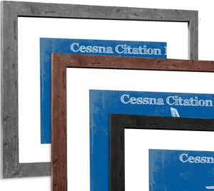 14" x 11" / Greyson Frame & Mat Cutler West Cessna Citation Longitude Original Blueprint Art