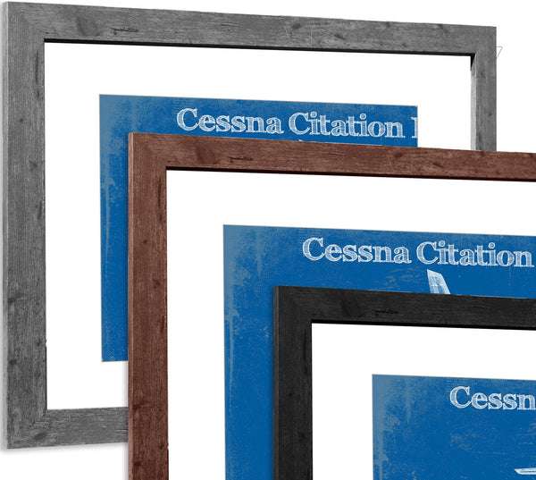 14" x 11" / Greyson Frame & Mat Cutler West Cessna Citation Longitude Original Blueprint Art