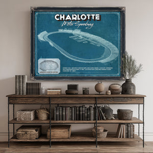Charlotte Motor Raceway NASCAR Race Track Print canvas print size guide 24x18 36x24 48x36 inches