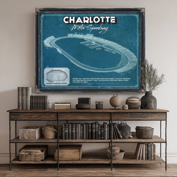 Charlotte Motor Raceway NASCAR Race Track Print canvas print size guide 24x18 36x24 48x36 inches