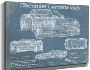 Cutler West Chevrolet Corvette Z06 Blueprint Vintage Auto Print