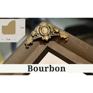Bourbon frame corner detail, 1.5 inch ornate wood moulding, 1951 Chevy 3100 Blueprint Truck Print