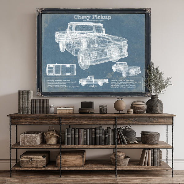 1960 Chevy Pickup, First Generation -1966 Print canvas print size guide 24x18 36x24 48x36 inches