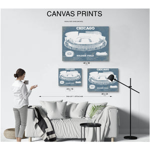 Chicago Bears Stadium Seating Chart Soldier Field Print displayed on a wall