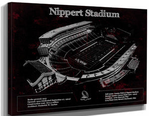 14" x 11" / Stretched Canvas Wrap Cutler West Cincinnati Bearcats - Vintage Nippert Stadium Team Color Art Print