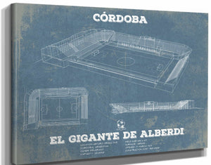 14" x 11" / Stretched Canvas Wrap Cutler West Club Atlético Belgrano - Vintage El Gigante de Alberdi Soccer Print