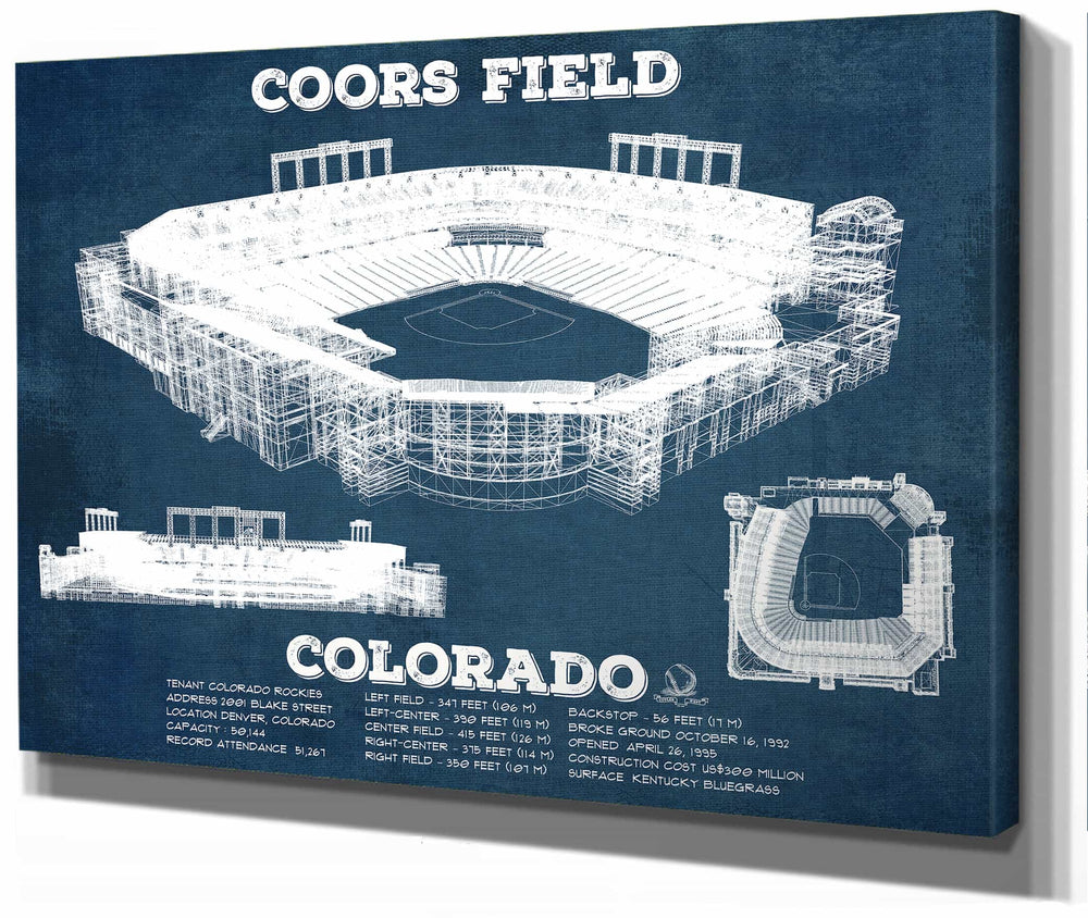14" x 11" / Stretched Canvas Wrap Cutler West Colorado Rockies Coors Field Vintage Baseball Fan Print