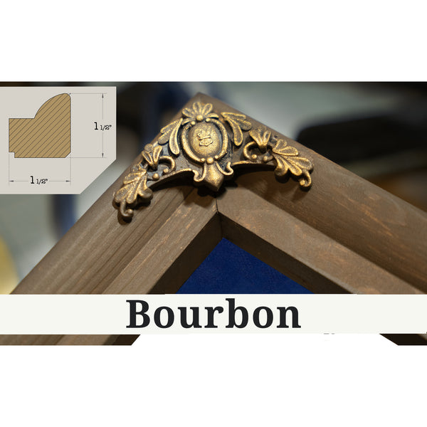Bourbon frame corner detail, 1.5 inch ornate wood moulding, Columbus Blue Jackets Nationwide Arena Seating Print