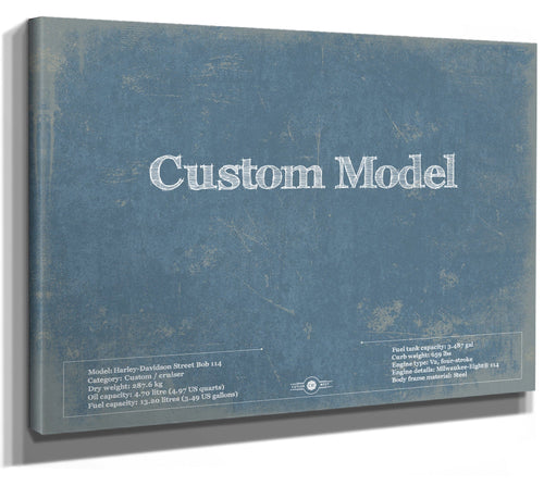 14" x 11" / Stretched Canvas Wrap Cutler West Custom Model Print, Gifts for Him, Original Blueprint Canvas, Framed, or Unframed Art