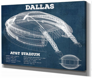 14" x 11" / Stretched Canvas Wrap Cutler West Dallas Cowboys - AT&T Stadium - Vintage Football Print
