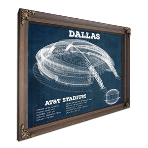 Dallas Cowboys - AT&T Stadium Print in a Bourbon stained wood frame with antique gold corners