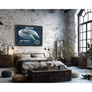 Dallas Cowboys - AT&T Stadium Print framed in Vintage Black in a farmhouse entryway