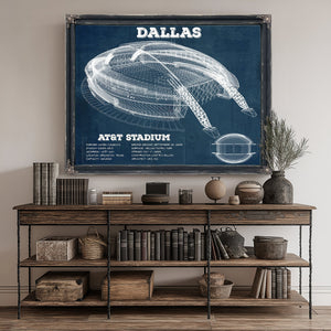 Dallas Cowboys - AT&T Stadium Print canvas print size guide 24x18 36x24 48x36 inches
