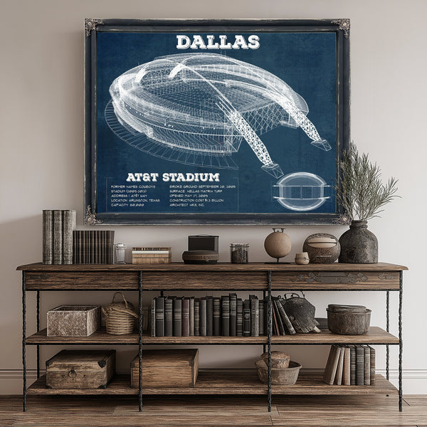 Dallas Cowboys - AT&T Stadium Print canvas print size guide 24x18 36x24 48x36 inches