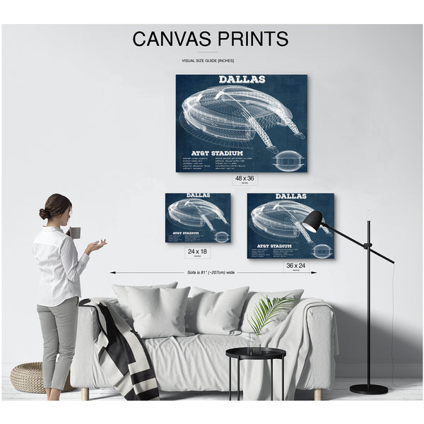 Dallas Cowboys - AT&T Stadium Print displayed on a wall