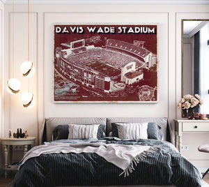 Cutler West Davis Wade Stadium -  Mississippi State Football Vintage Art Print
