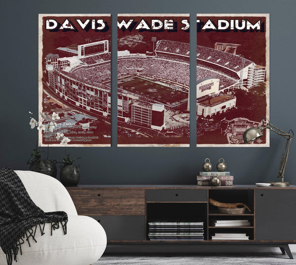 Cutler West Davis Wade Stadium -  Mississippi State Football Vintage Art Print