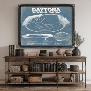 Daytona International Speedway Blueprint NASCAR Race Track Print canvas print size guide 24x18 36x24 48x36 inches