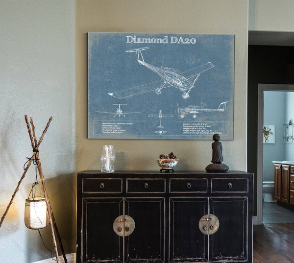 Cutler West Diamond DA20 Katana Vintage Aviation Blueprint Print